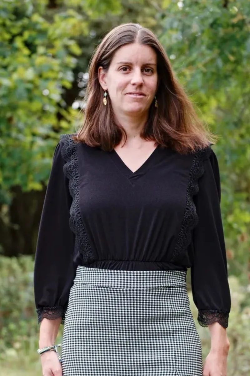 blouse dentelle noir diasca