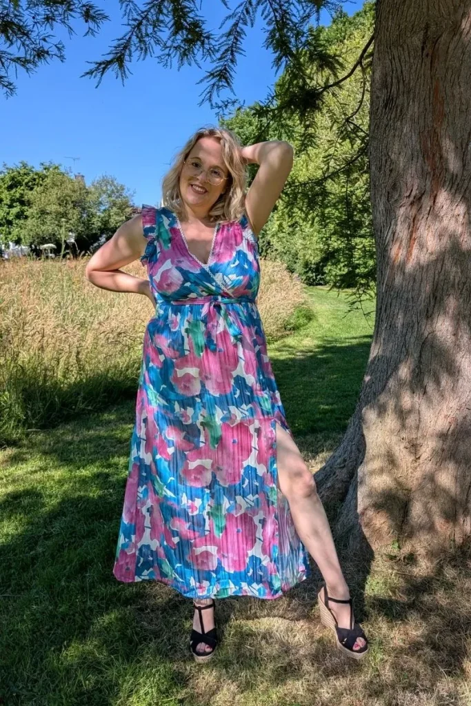 Robe longue - Imprimé fleuri - Multicolore