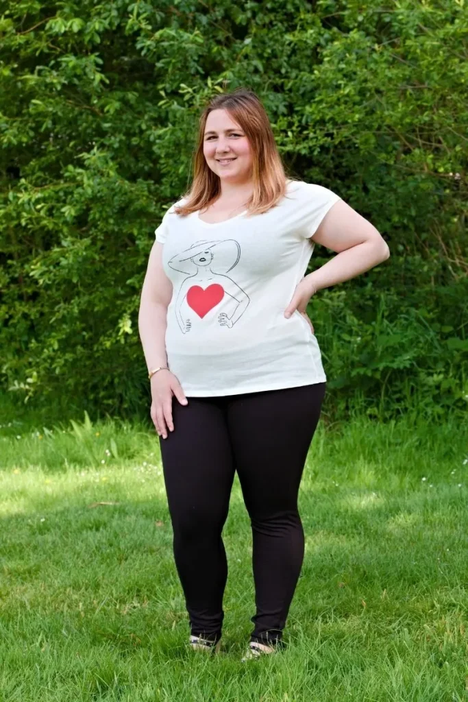 T-shirt blanc - Cœur Amarante