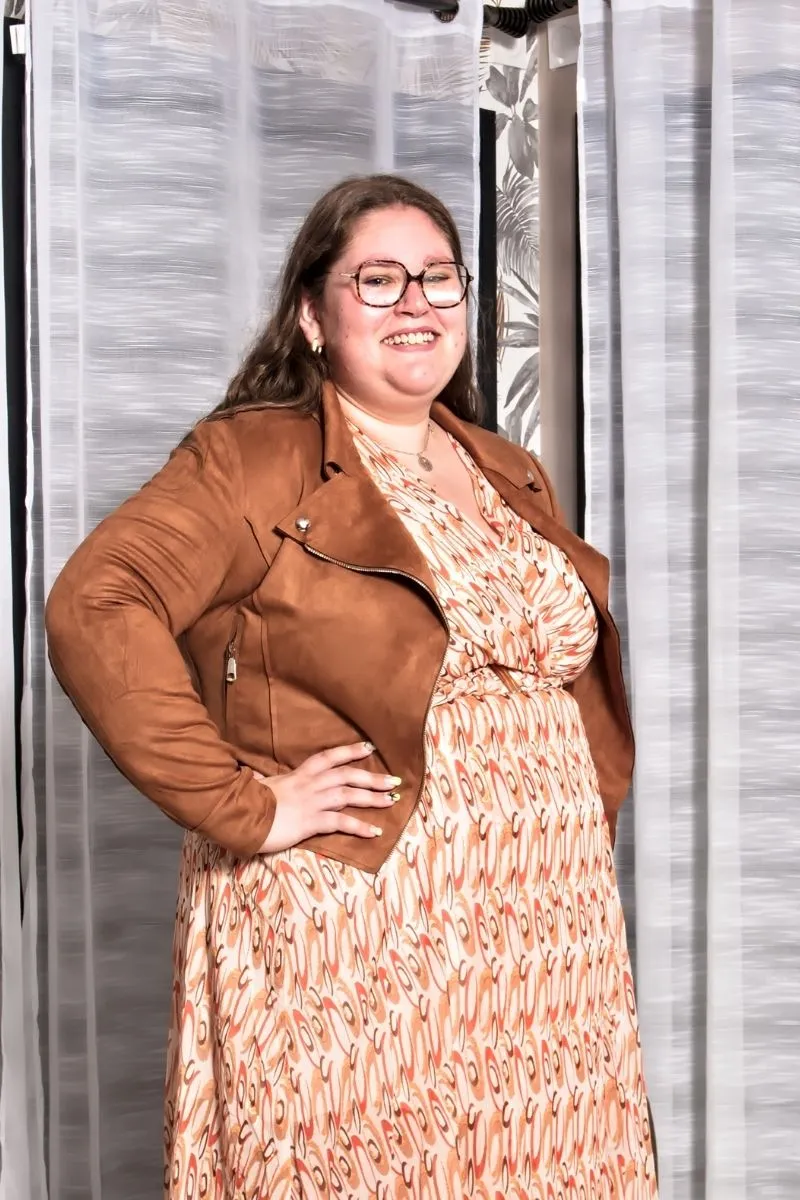 Veste perfecto - Suédine - Camel